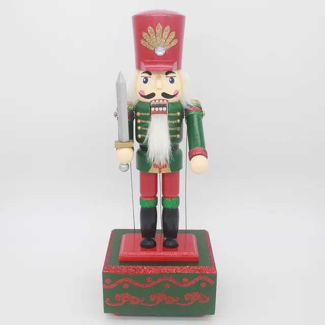 Classic Drummer Nutcracker Music Box Blue and Red Drum and Stand | 12.5” Tall Festive Collectible Nutcracker | Perfect for Any Decor Theme | 100% Wood