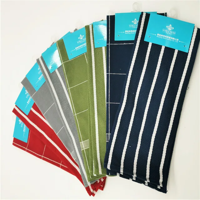 Dyed yarn stripe kitchen towel