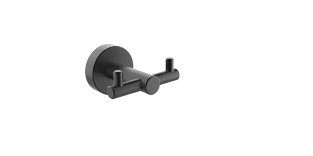 Aluminum matt black double row hook