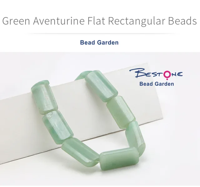 Gemstone Beads Green Aventurine Flat Rectangular, Semi-precious, Stone, Gemstone, Loose beads, Green aventurine, DIY, Fashion jewelry