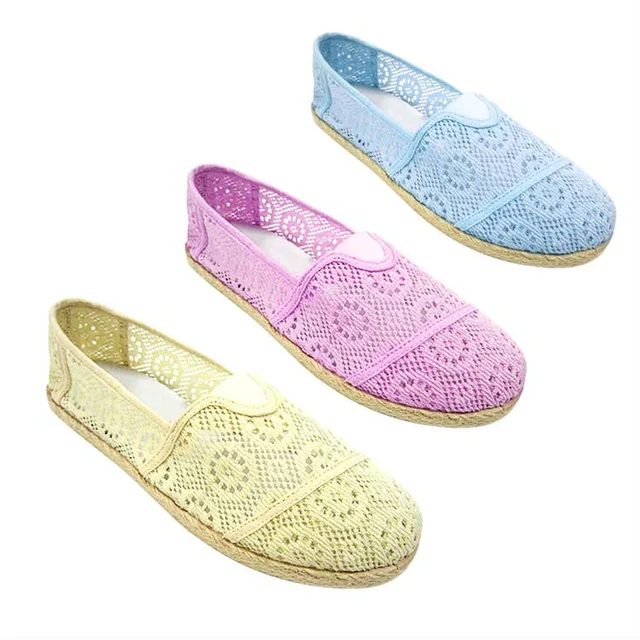Fashion knitted canvas pvc female women ladies flat injection flat shoes with lace upper