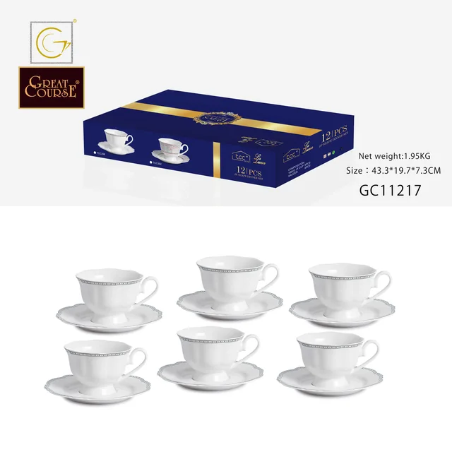 180CC JF SHAPE CUP&SAUCER（new bone）