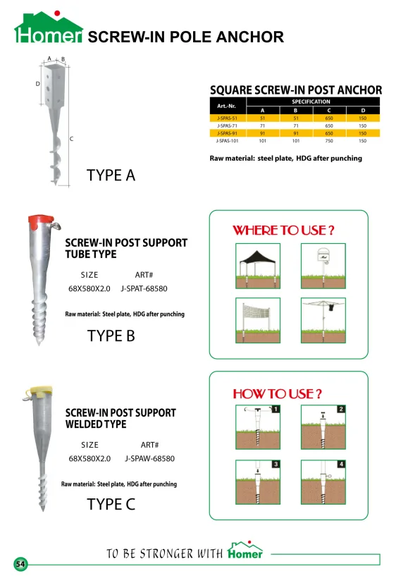 Screw-In Pole Anchor