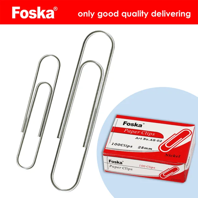 Foska Hot Sale Good Quality Round Nickel Plating Paper Clips