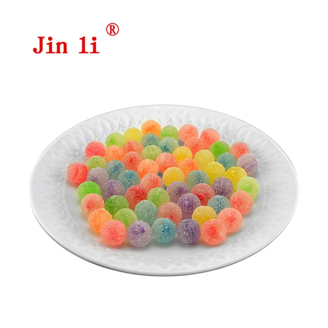 Colorful delicious ball shape hard boil candy coated with granulated sugar
