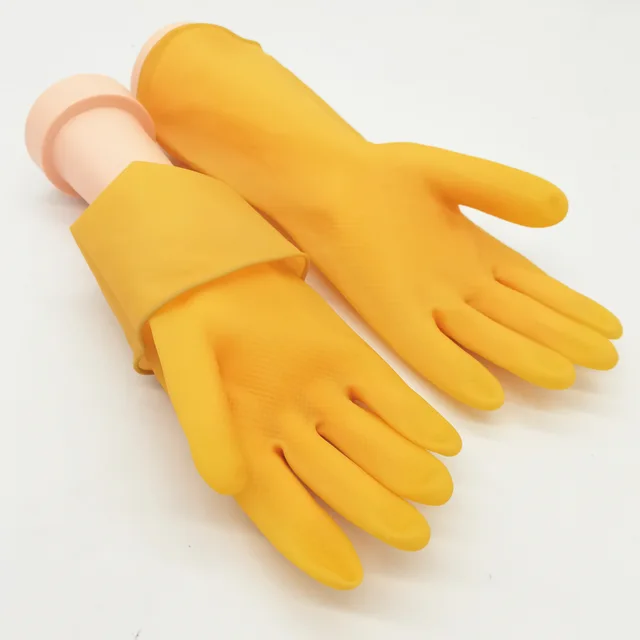 Thickened high 100% natural color durable longer lifetime household latex gloves wtih CE certificate