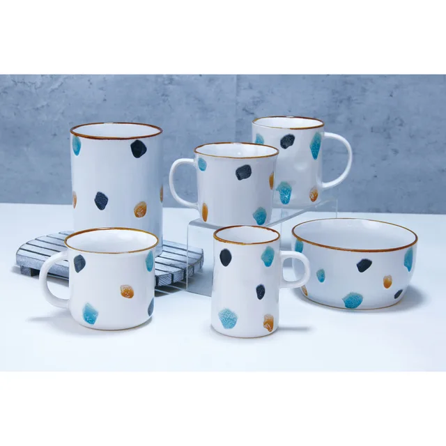 Colorful handpainted stoneware dinnerware set