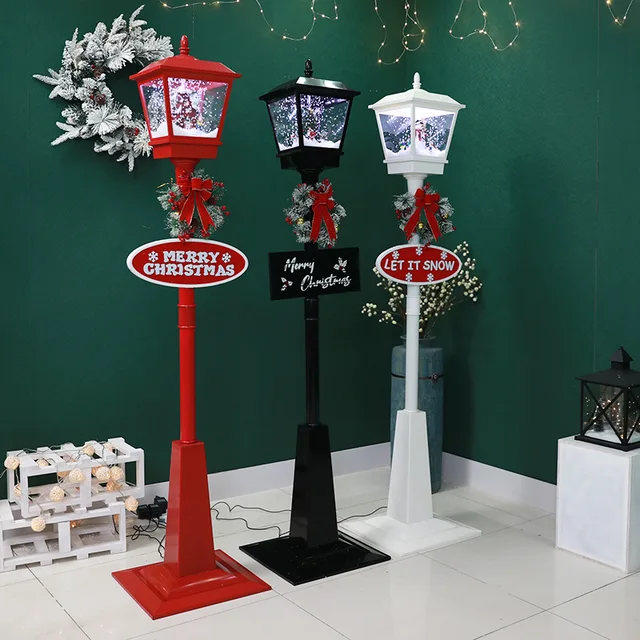 Noel Decor Christmas Out Decorations Ornament Christmas Light Snowing Lamp