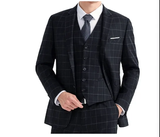2020 Three-Piece Suit, Made to Measure Plaid Suit