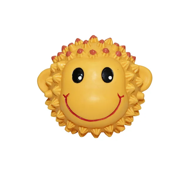 Latex Dog Toy Burr ball monkey with Squeaker for Fun Training Interaction Chewing