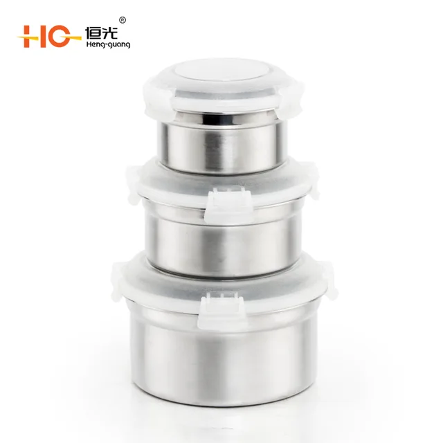 Hengguang stainless steel crisper lunch box round crisper sealed crisper cold crisper leakproof crisper