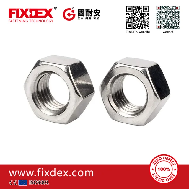 DIN934 Stainless steel A2 A4 SS304 SS316 hex head nut M6 M8 M10 different types of nuts and bolts