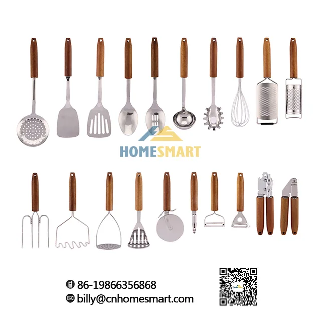 HOMESMART Set of 20 Cooking Utensils utensil tools Stainless Steel Kitchen Utensil Set