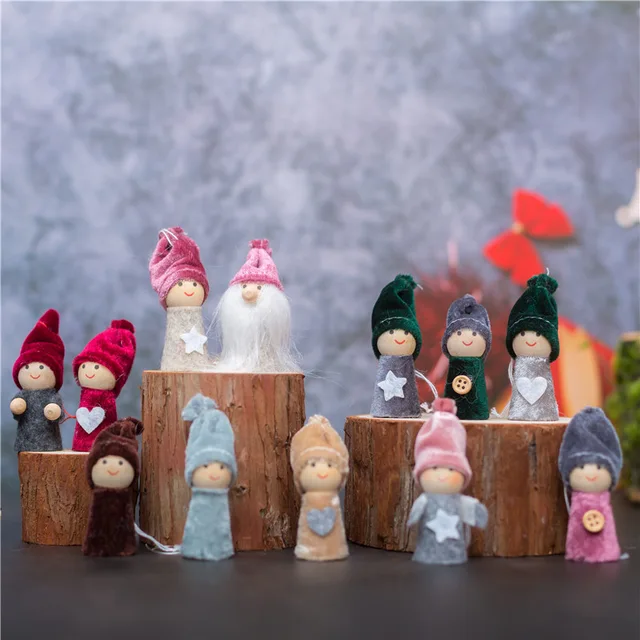 Christmas decorations christmas dolls felt christmas boy and girls handmade christmas tree ornaments