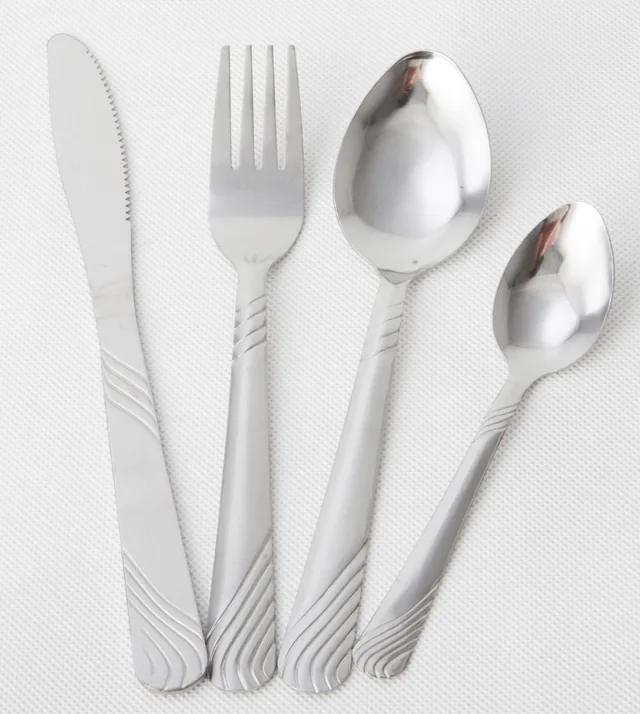 RGS-S5125-T SS410 stainless steel Corrugated 16-piece of dinnerware set 410