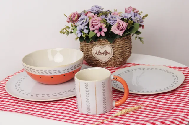 16pcs Handle Painting Dinner set
