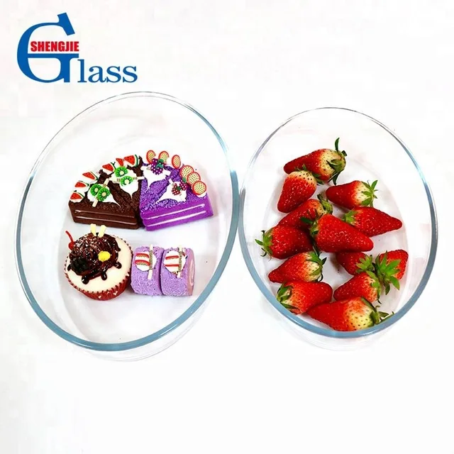 New Design Oval Glass Microwave Cake Baking Pan