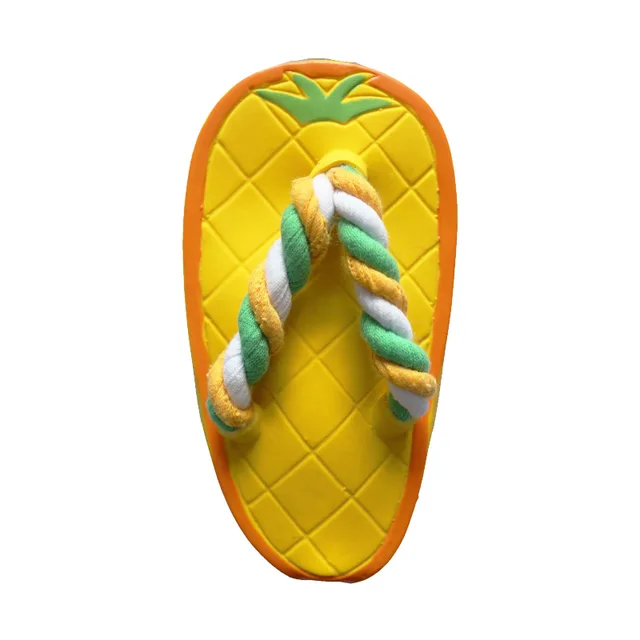 11cm latex pineapple slipper BB whistle Pet Toys