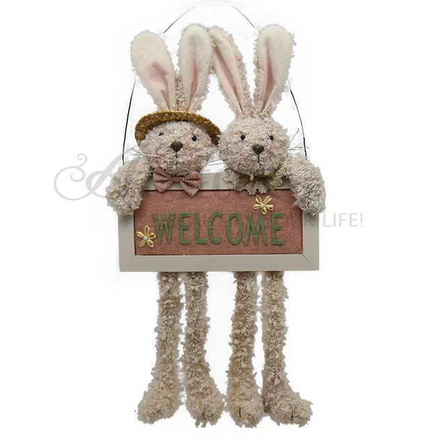 Fabric rabbit hanger w/word plate