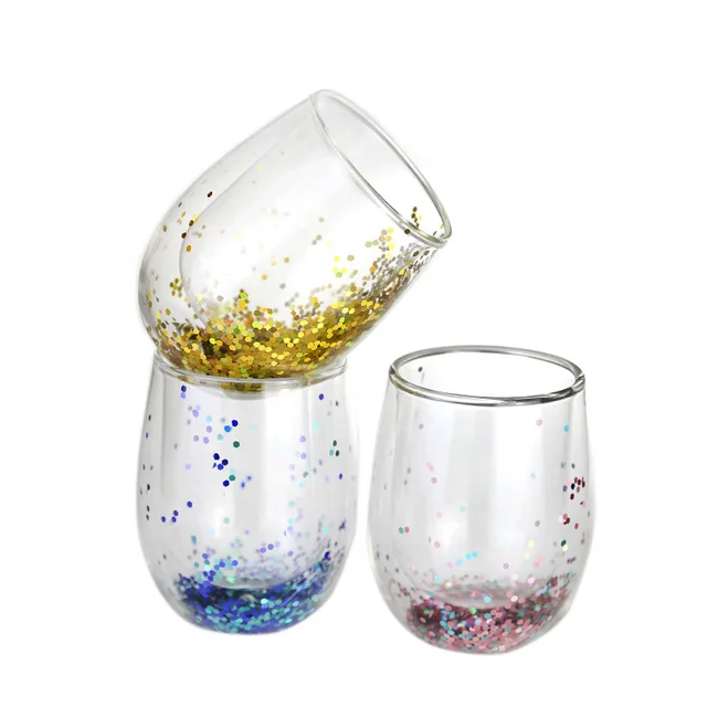 Double wall glass cup