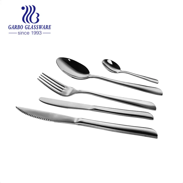 Classic Mirror Polish Durable 410 Stainless Steel Flatware Set Customized Wholesale Tablware Set