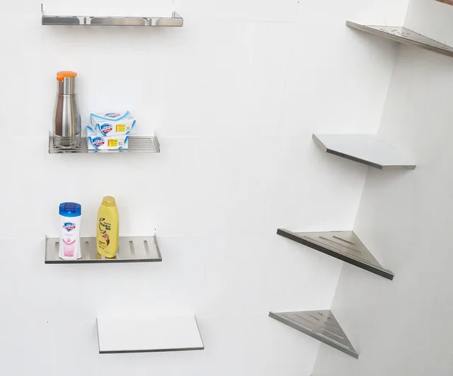 Stainless steel bathroom shelf