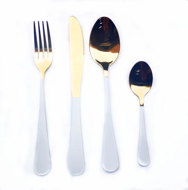 Gold and Spray Paint Cutlery