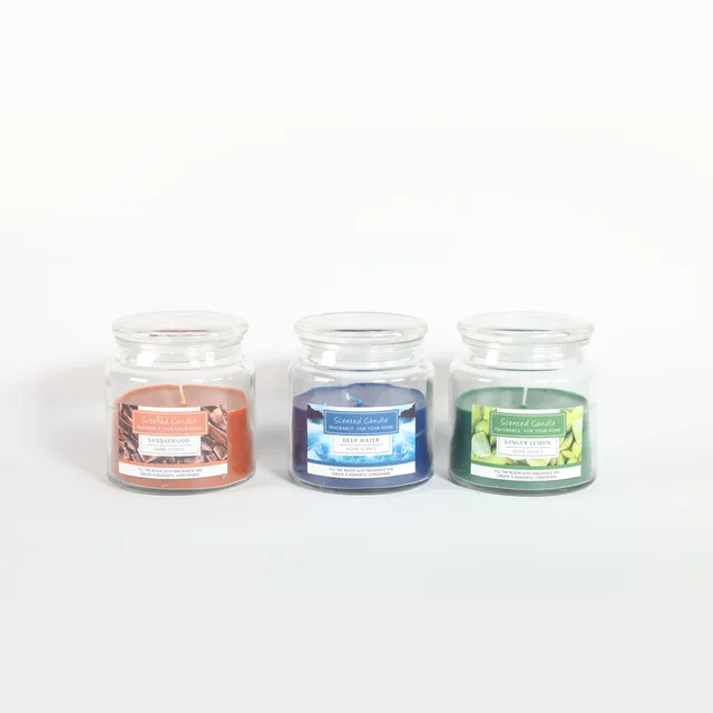Scented Glass Candle W/Lid