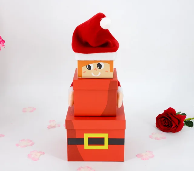 Square Doll Christmas Gift Box 3/Set