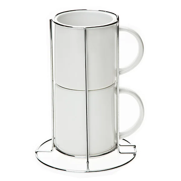 Photo Mug Set with Metal Stacking Frame