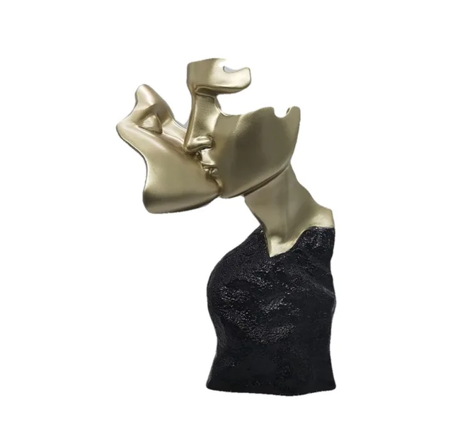 Creative abstract Resin sculpture of deco bust Statue kissing for Home and Office Desk