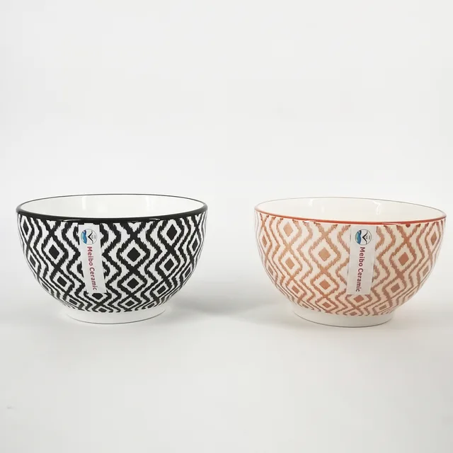 Stoneware one side one color pad printing 5.5" bowl set