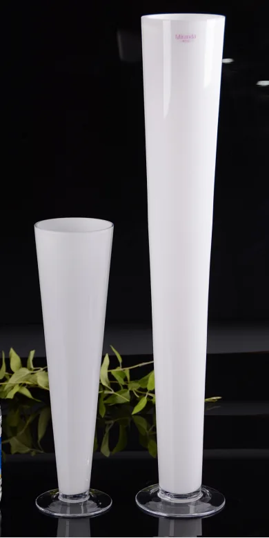 White glass flower arrangement