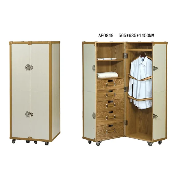 Living room wardrobe with drawer and wheels
