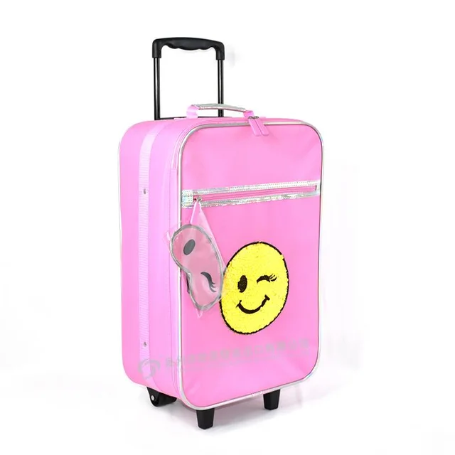 Luggage sequin children trolley bag for girls with eyemask