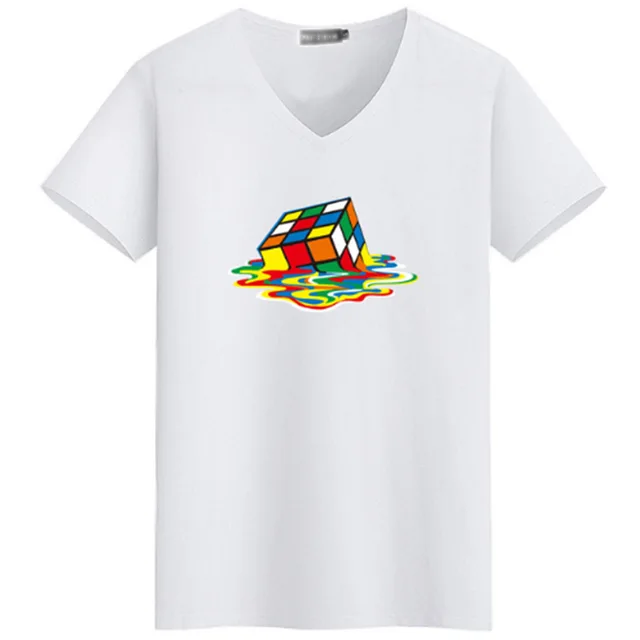 Men's Short Sleeve v Neck T-shirt printing
