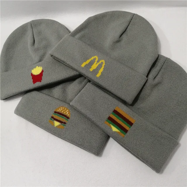 McDonald's Custom brand fashion knitted hat elastic brim stretch knitted beanie