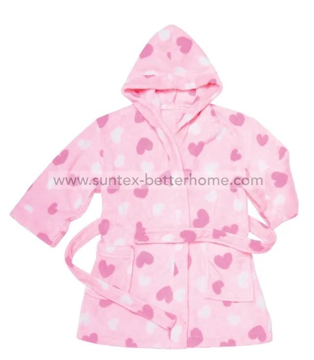 100%Polyester Coral Fleece Baby Bathrobe Kids Bathrobe Children Bathrobe