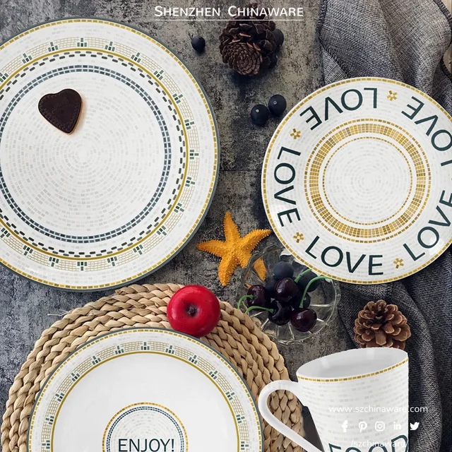 Porcelain New Bone China Tableware Bule Marble P178 Tableware SZChinaware New Bone China Dinnerware Sets Plates and Bowls