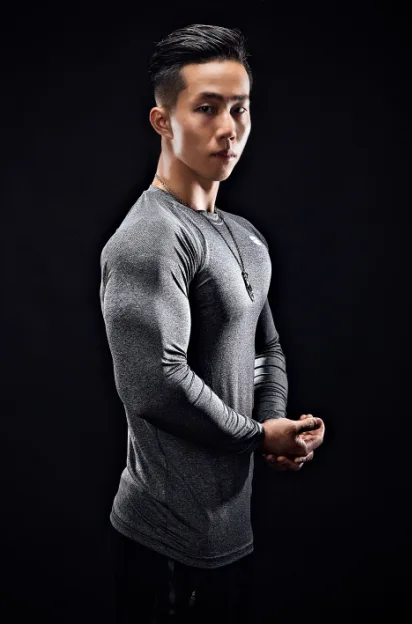 Men Long Sleeve Sports Tee
