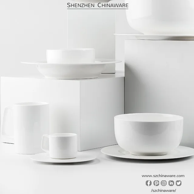 Bone china tableware SR Series P00-2 Tableware SZCinaware Bone China Ceramic Dinner Dishes set, wholesale Porcelain plates Set