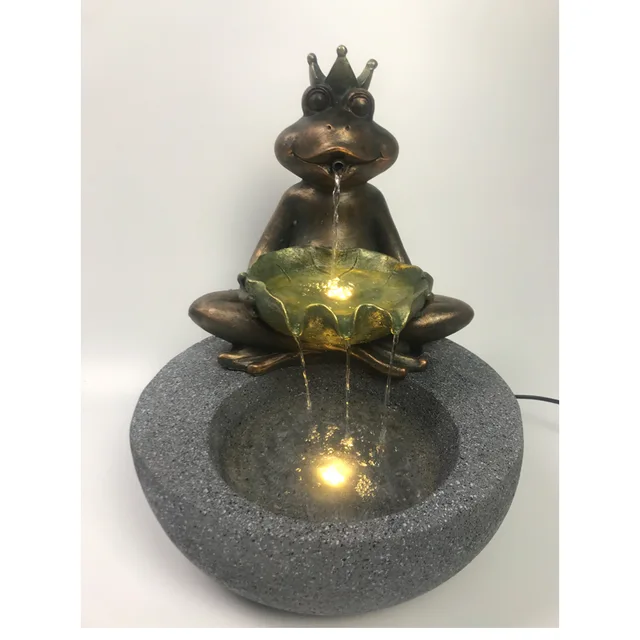 Classical antique polyresin frog spitter fountain for garden