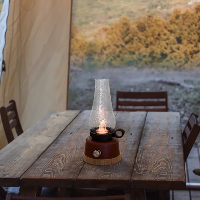 Retro Portable LED Leisure Lantern, Ancient Kerosene Lamp Provides Soft Light for rooms and outdoor