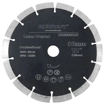 Laser welded diamond saw blade