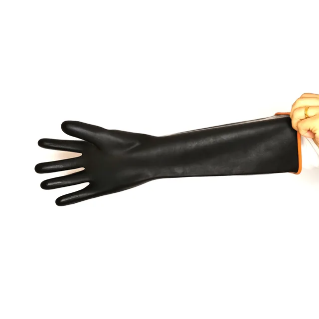 H1 series 18inches black industrial safety rubber gloves