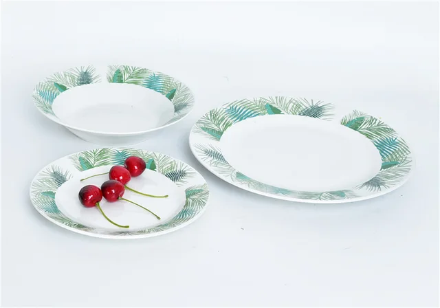 Green plants decal tableware