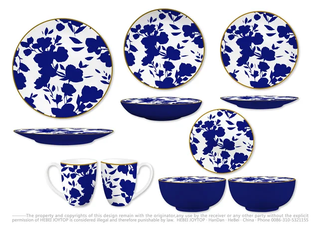 Pad printing & pigment glaze white porcelainware