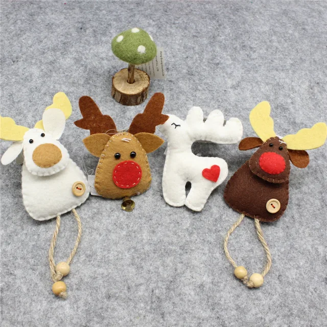 Factory supply felt christmas animal decoration christmas felt reindeer hanging ornament