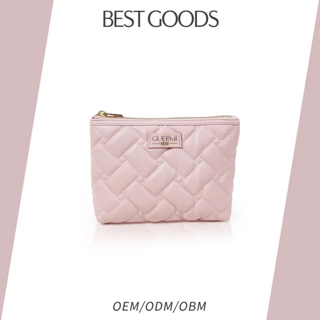 Cosmetic bag PU with quilting makeup bag storage bag
