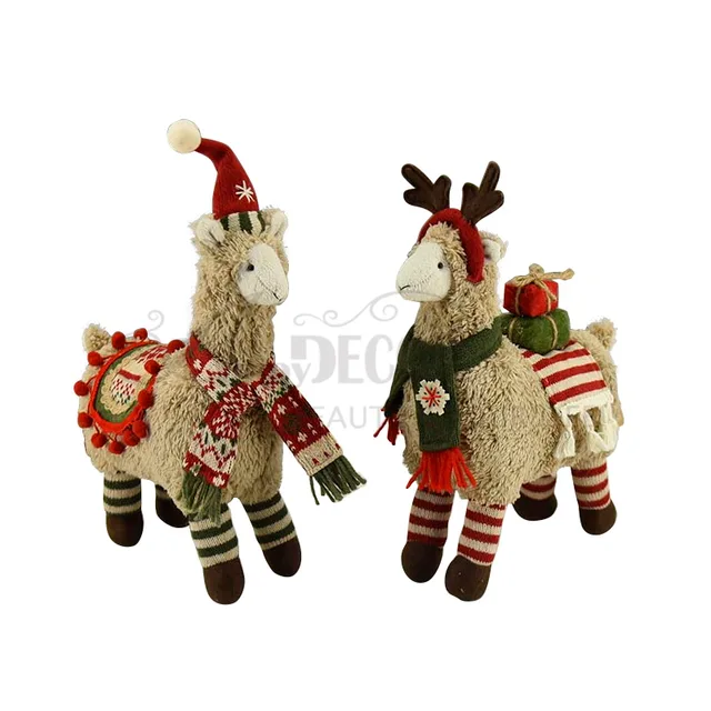 2asst. Fabric Standing Lama